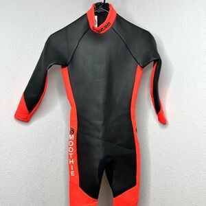 Ski Warm Black Red Full Body Wetsuit Smoothie Surf Beach Size Juniors Large